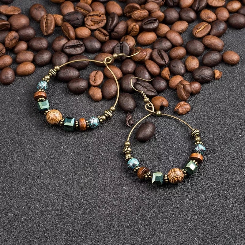 Earth Tone Coffee Colour Earrings - Etsy