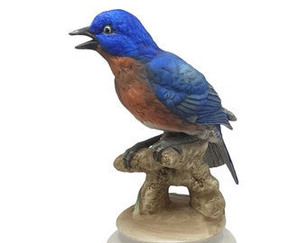 Lefton Bluebird on a Branch Figurine KW1271 Original Label