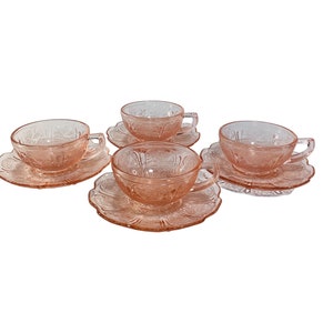 Jeanette Set of Four Cherry Blossom Children&#39;s Tea Cups & Saucers