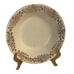 Taylor Smith Taylor USA Porcelain Fruit Bowls, Gold Floral Pattern Set Of 4