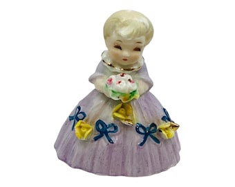Norcrest Spring Little Girl Bell Lavender Cake Topper Figurine