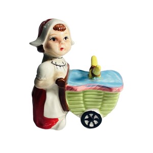 ナプコ 1950年代 陶器 オランダ人少女 カートを押す 日本