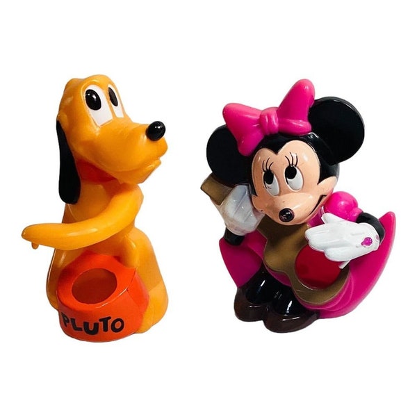 Minnie & Pluto Plastic Disney Gum Ball Moveable Arm Dispensers Superior Toys