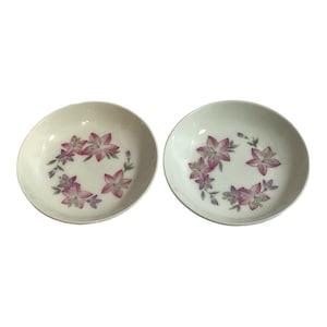 Pair Of Noritake 3-3/4 inch Pink Floral Coasters Trinket Dishes