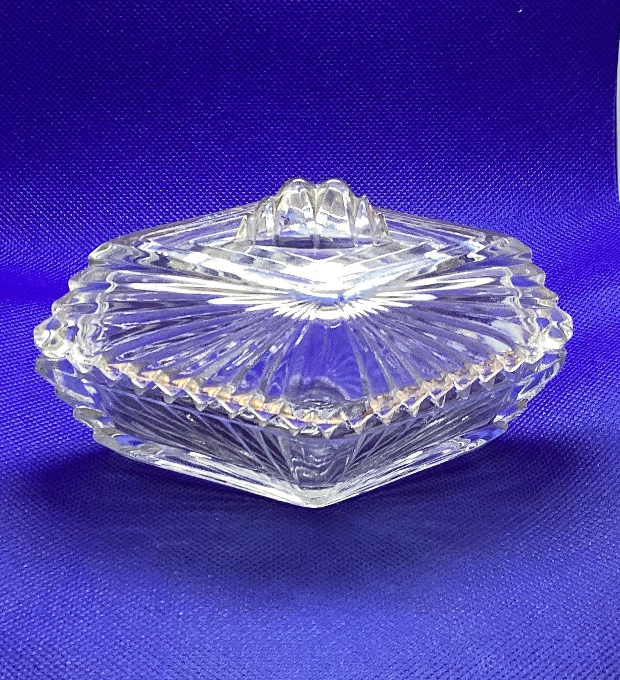 Depression Glass Keepsake Box Trinket Gift Jewelry Box Vintage Art Deco
