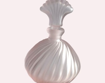 Frasco de perfume vintage rosa em vidro fosco, 12,7 cm (5 polegadas).