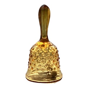 Fenton Bell Amber Gold Hobnail Bell