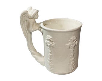Angel Handled 1994 Collectors Ceramic Mug  w/Angel Wings for the handle 5"