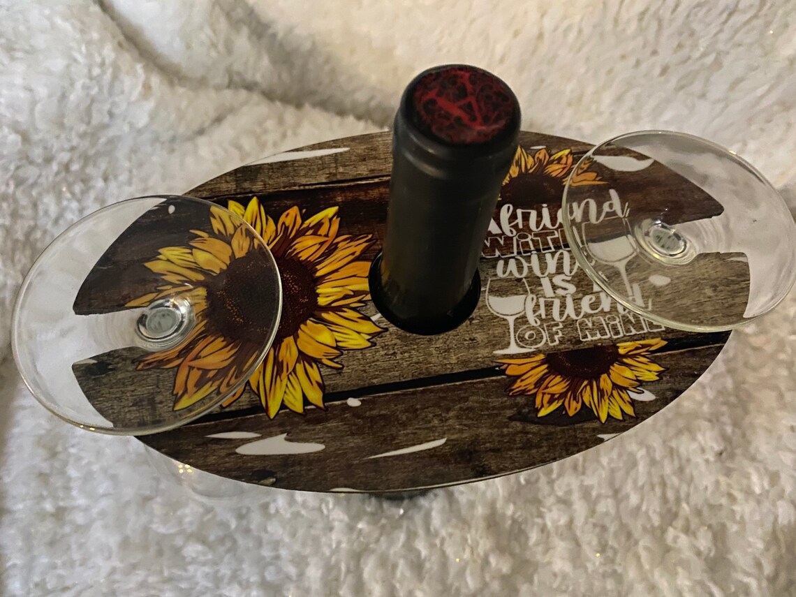 Sublimation wine caddy wine glass holder coaster Etsy