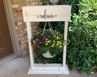 Hanging plant stand, hanging flower basket stand