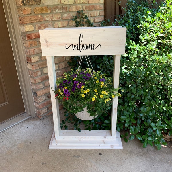 Hanging plant stand, hanging flower basket stand