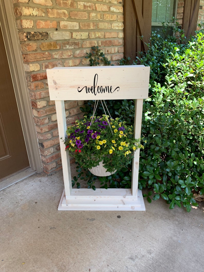 Hanging plant stand hanging flower basket stand Etsy