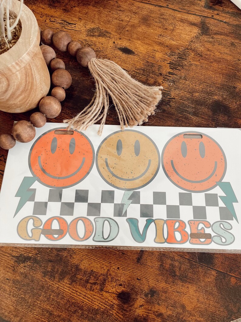 Retro Good Vibes License Plate Custom License Plate Gift Etsy