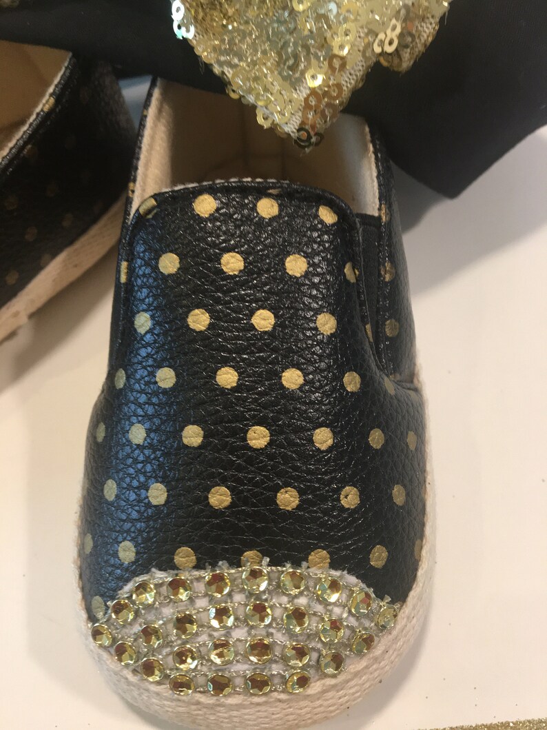 Black Baby Shoes Black and Gold Baby Shoes Polka Dots Baby Etsy