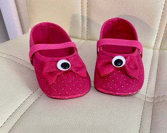 Pink Baby Shoes, Pink and Gold Baby Shoes, Polka Dots Baby Shoes, Girl Pink Shoes, Baby Girl Canvas, Baby Canvas Shoes,