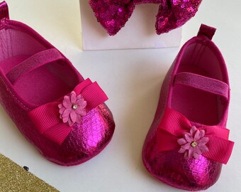 Hot pink baby shoes Clearance