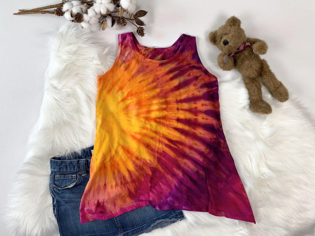 Tie Dye Tank Top / Tye Dye Cotton Tank Top / Girls Tie Dyed Etsy