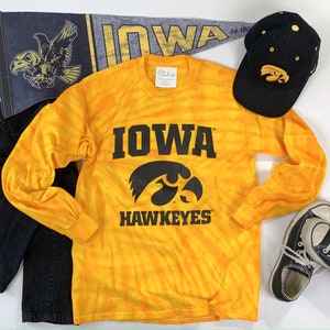 Iowa Hawkeyes tie dye long sleeve t-shirt / Iowa Hawkeyes apparel / Hawkeyes long sleeve shirt