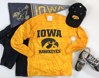 Iowa Hawkeyes tie dye long sleeve t-shirt / Iowa Hawkeyes apparel / Hawkeyes long sleeve shirt