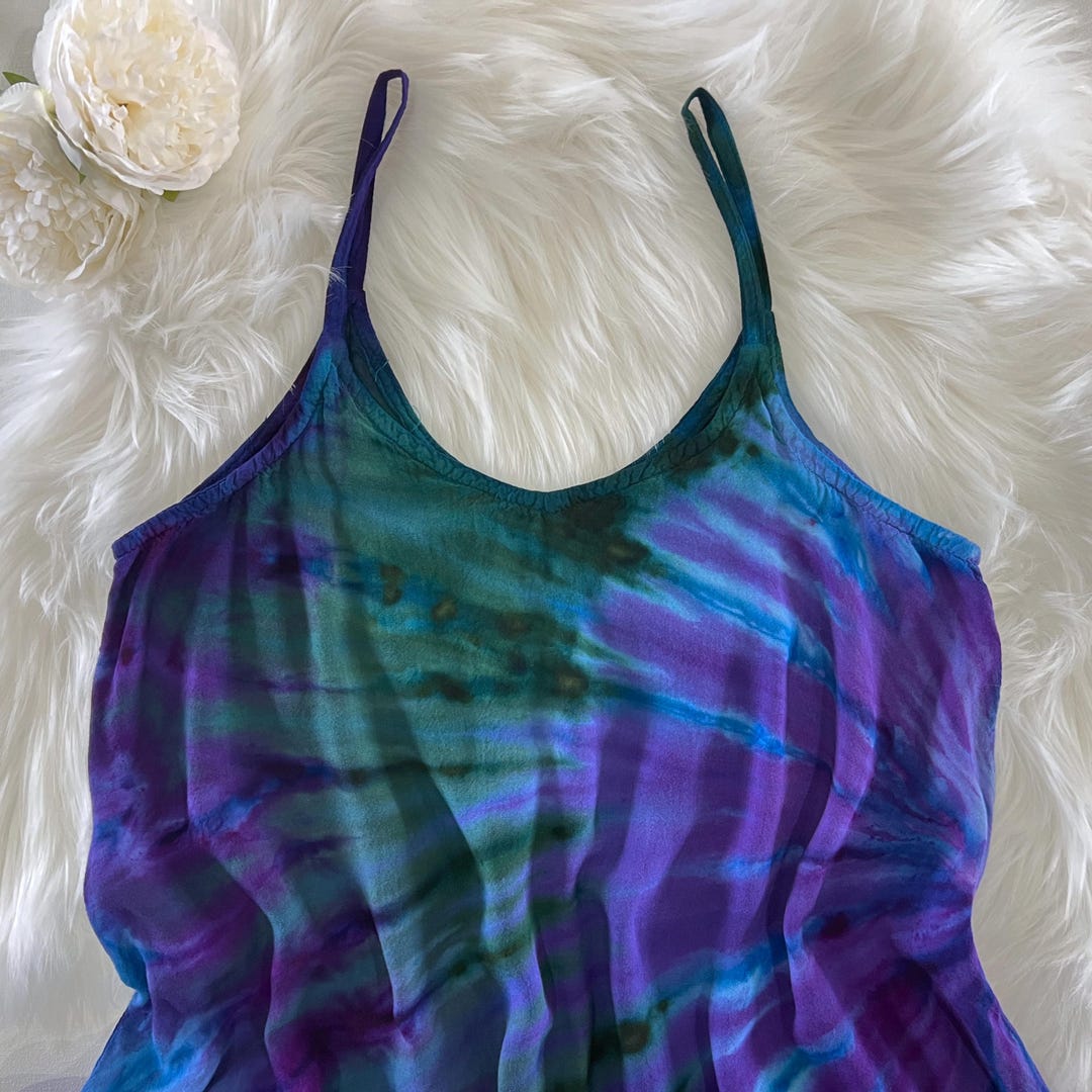 Tie Dye Summet Dreasez Hand Dyed Tie Dye Dress / Rayon Tye Dye Dress / Tie Dyed Summer Dress ...