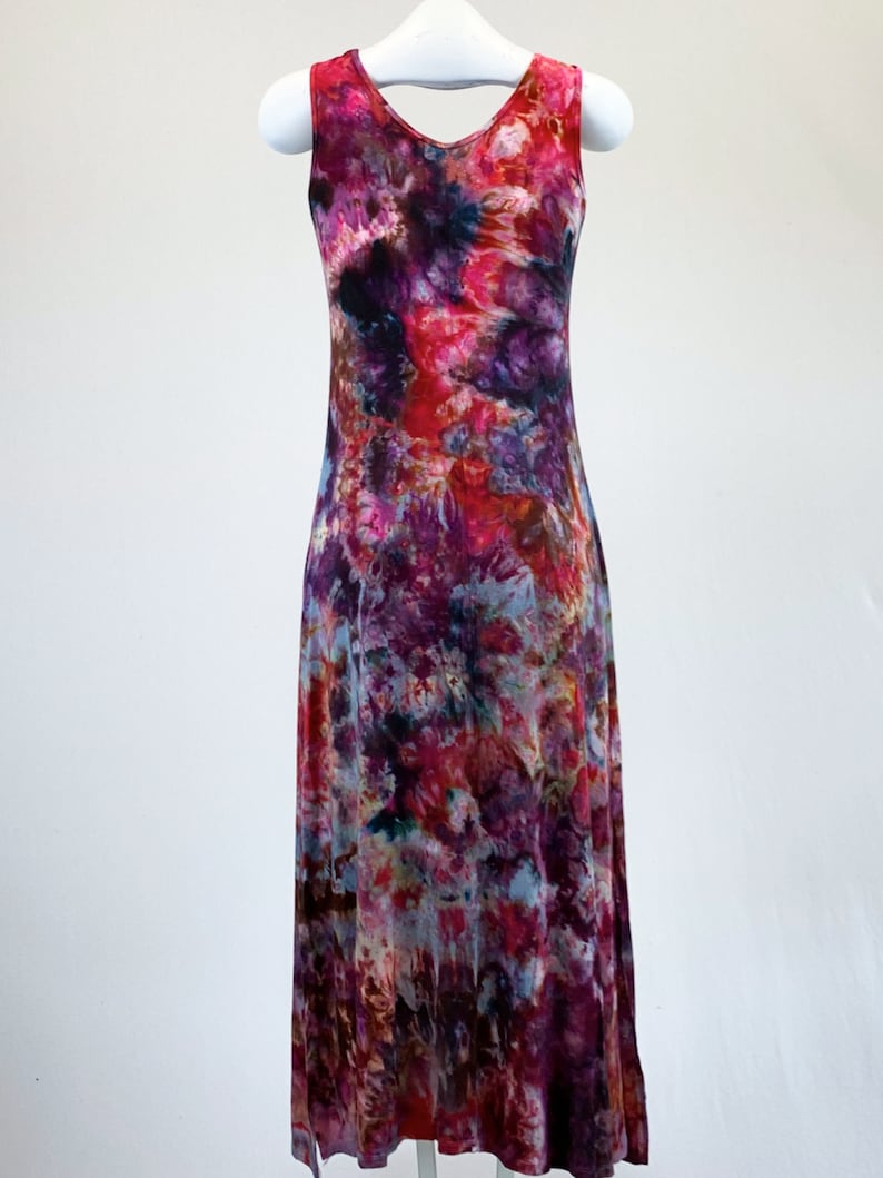 M-Striking ice dye midi rayon dress size MEDIUM