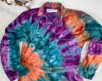 S-Hand dyed coveralls / Tie dye jumpsuit / Gift for her / Gift for him / Uni-sex size small