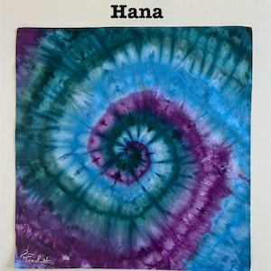 Pañuelo teñido a mano con técnica tie-dye - Pañuelo de algodón colorido - 22x22 Hana