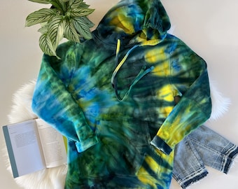 Hand-Dyed Tie Dye Hoodie: 9oz Midweight Hooded Sweatshirt