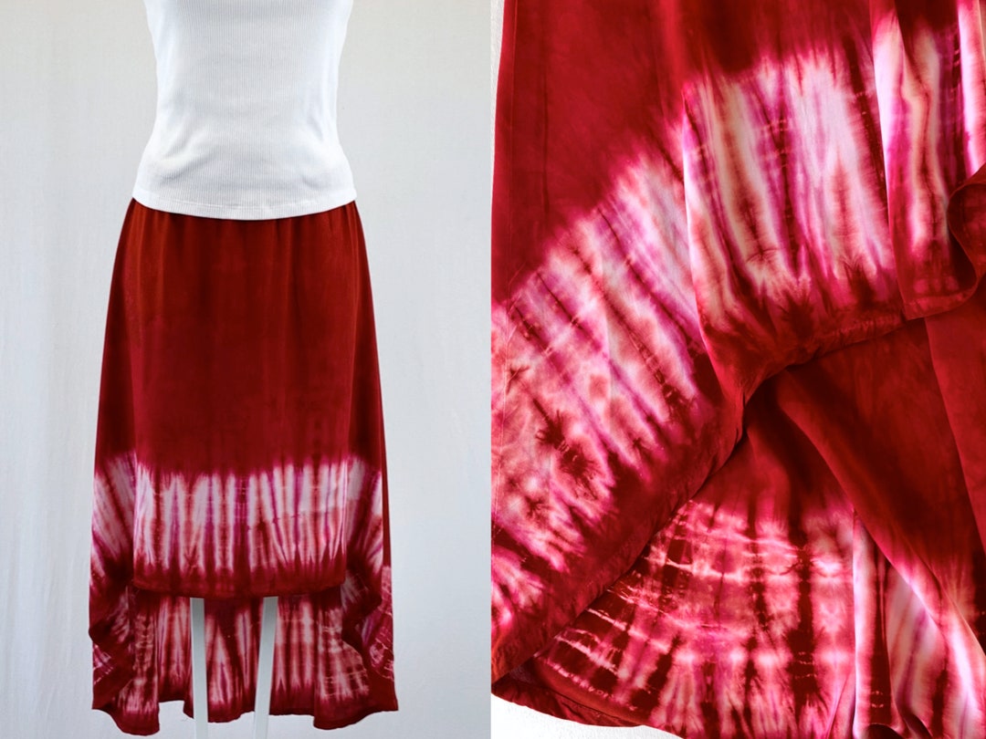 Hand Dyed Tie Dye Skirt / Tye Dye Hi Lo Skirt / Tie Dyed Etsy