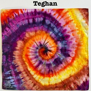 Pañuelo teñido a mano con técnica tie-dye - Pañuelo de algodón colorido - 22x22 Teghan