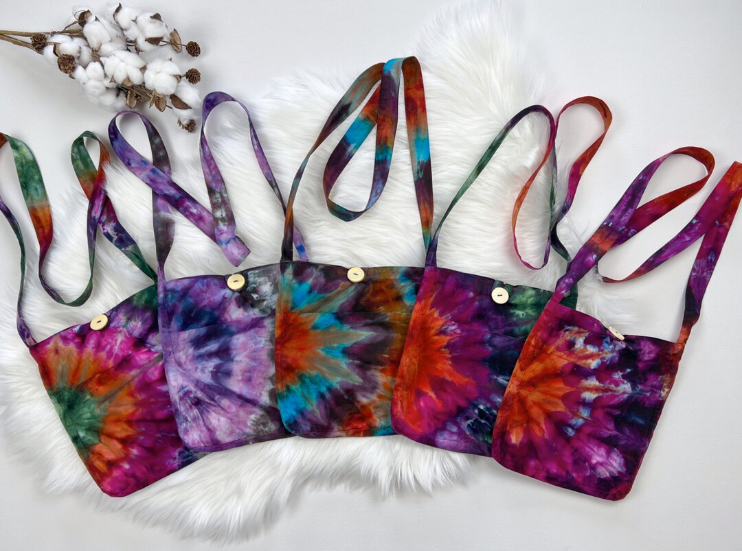 Hand Dyed Tie Dye Bag / Cotton Tie Dye Shoulder Bag / Small Tie Dye
