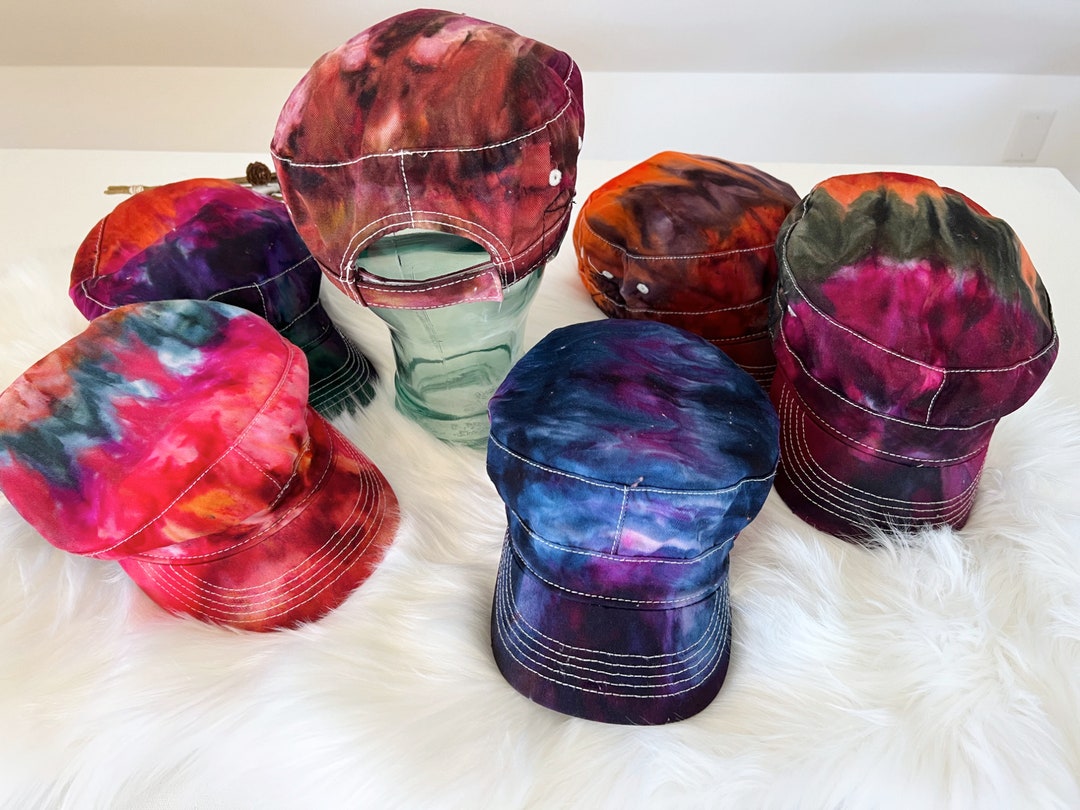 Hand Dyed Tie Dye Hat / Tie Dyed Cap / Tye Dye Military Style Etsy
