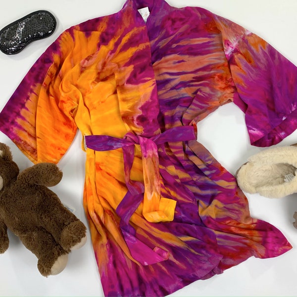 Hand dyed tie dye robe