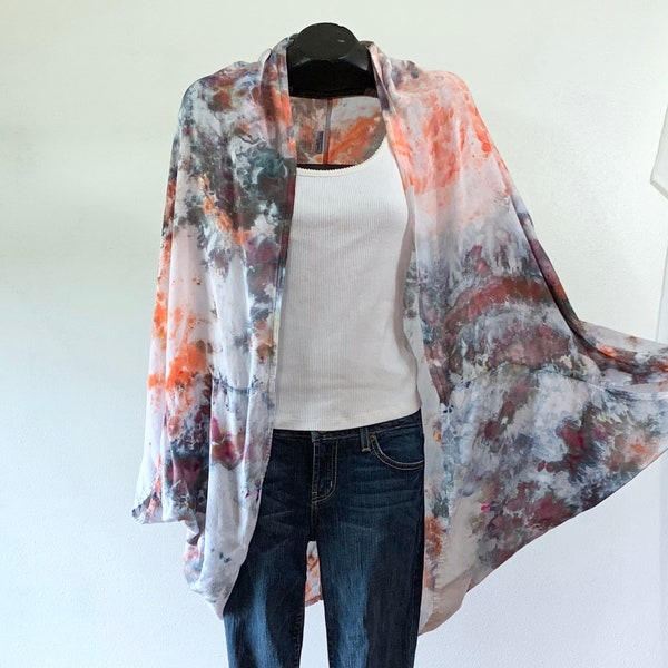 Tie dye shawl / Tie dye cover up / One size fits most / Ice dye shawl / Tye dye shawl