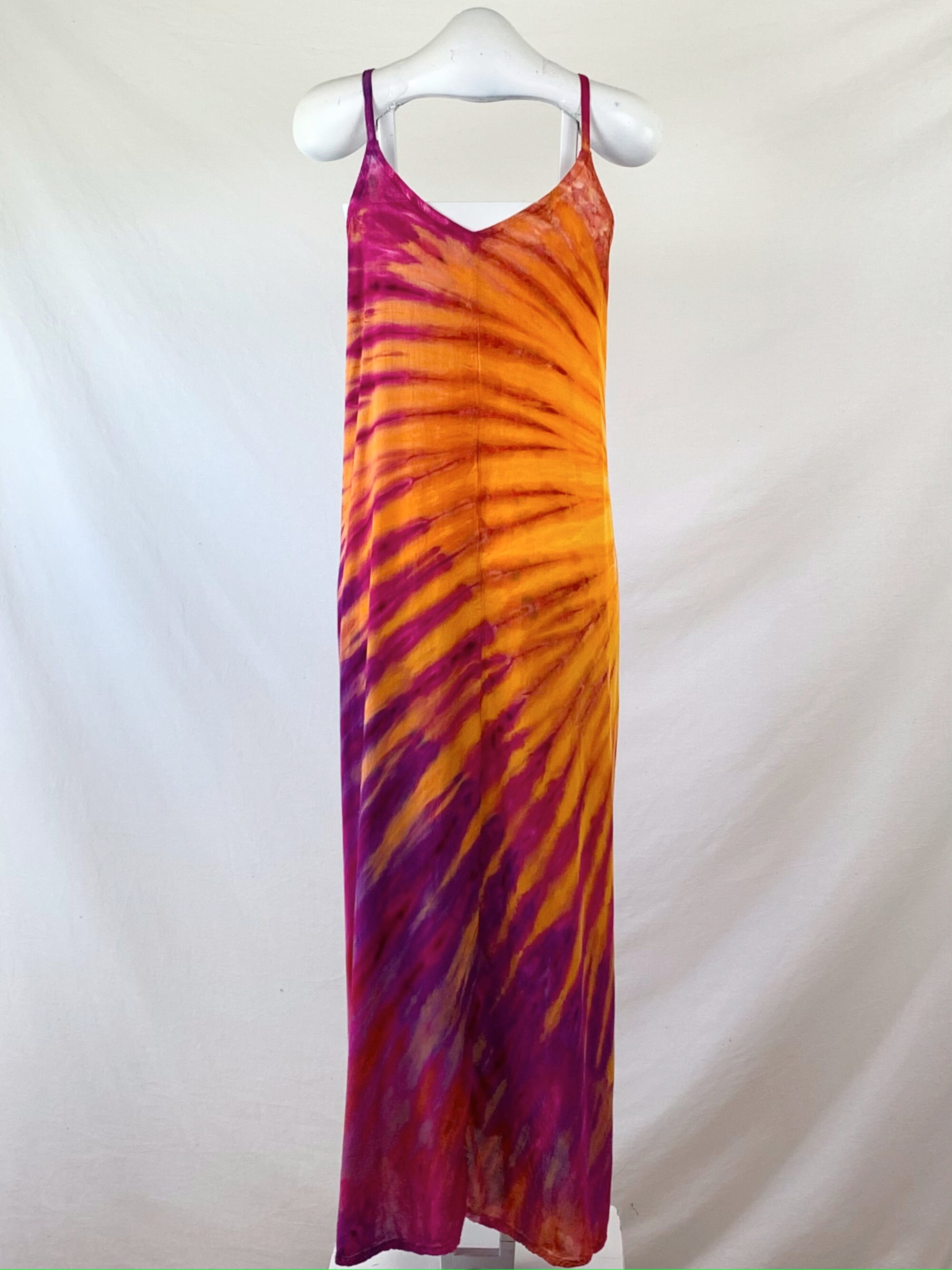 Tie dye spaghetti strap maxi dress tie dye dress rayon maxi Etsy