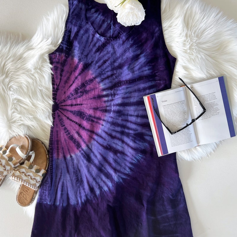 Pink Satin Dress With Tie N Dye Shibori Print main image 1