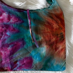 Sac en coton teint à la main / Sac à main en tissu Tie Dye / Sac à bandoulière Tye Dye / Cadeau pour elle image 5