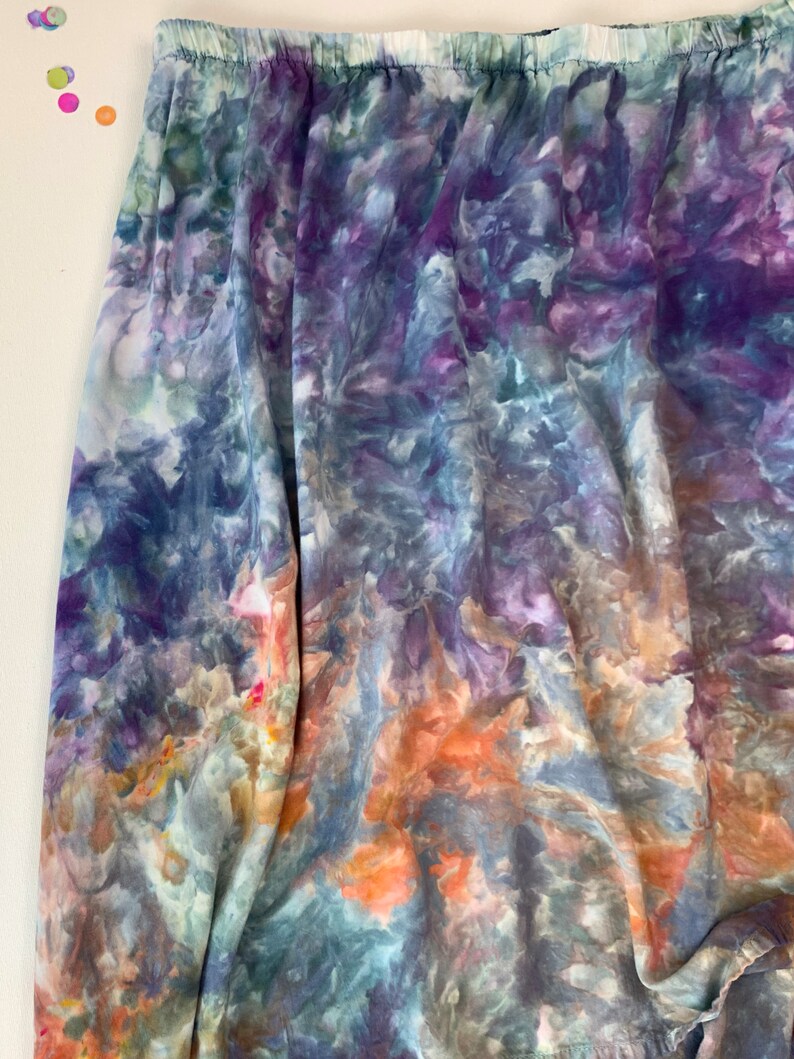 16-18 XL-Stunning sunset inspired ice dye hi lo skirt X-Large tie dye skirt