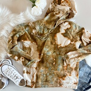 JR Medium-Ice dye hooded sweatshirt / Tie dye hoodie / Tye dye shirt / Size Junior Medium (4-6)