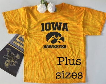 Adult plus size Iowa Hawkeyes tie dye t-shirt