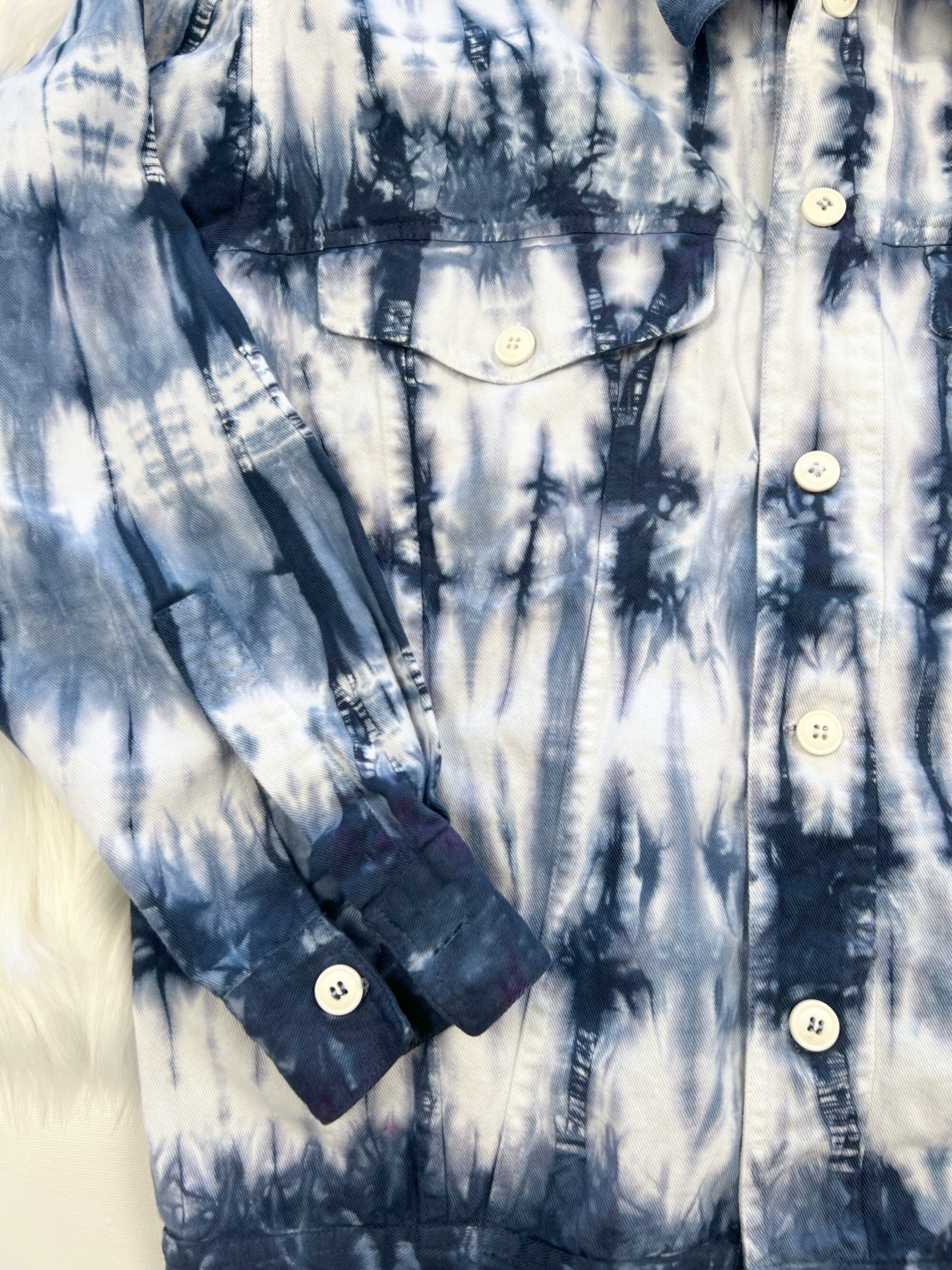 tie dye fur jacket