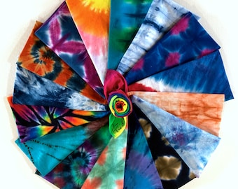Tie dye bandana / Hand dyed scarf / Colorful bandanas / Tie dyed neck scarf / Gift for her / Gift for him