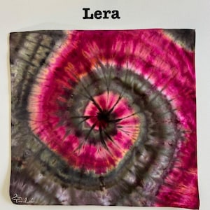 Pañuelo teñido a mano con técnica tie-dye - Pañuelo de algodón colorido - 22x22 Lera