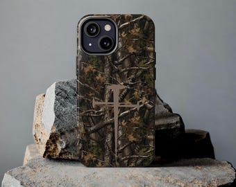 Camo Christian Phone Case, Subtle Cross Hunting Season iPhone and Samsung Case, Fall Bible Faith-Based Gift, Christian Merch for Man of God