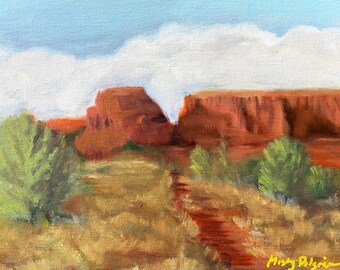 Rode kliffen in Jemez bij zonsondergang