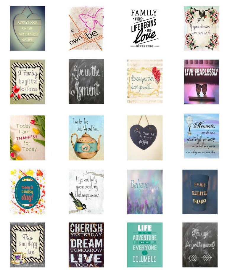 Mini Quotes And Inspiration Printable Planner Stickers Avery Etsy