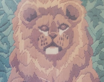 Quick Stitch Needlepoint Kit Bernat Simba Lion 14" x 18" Long Stitch