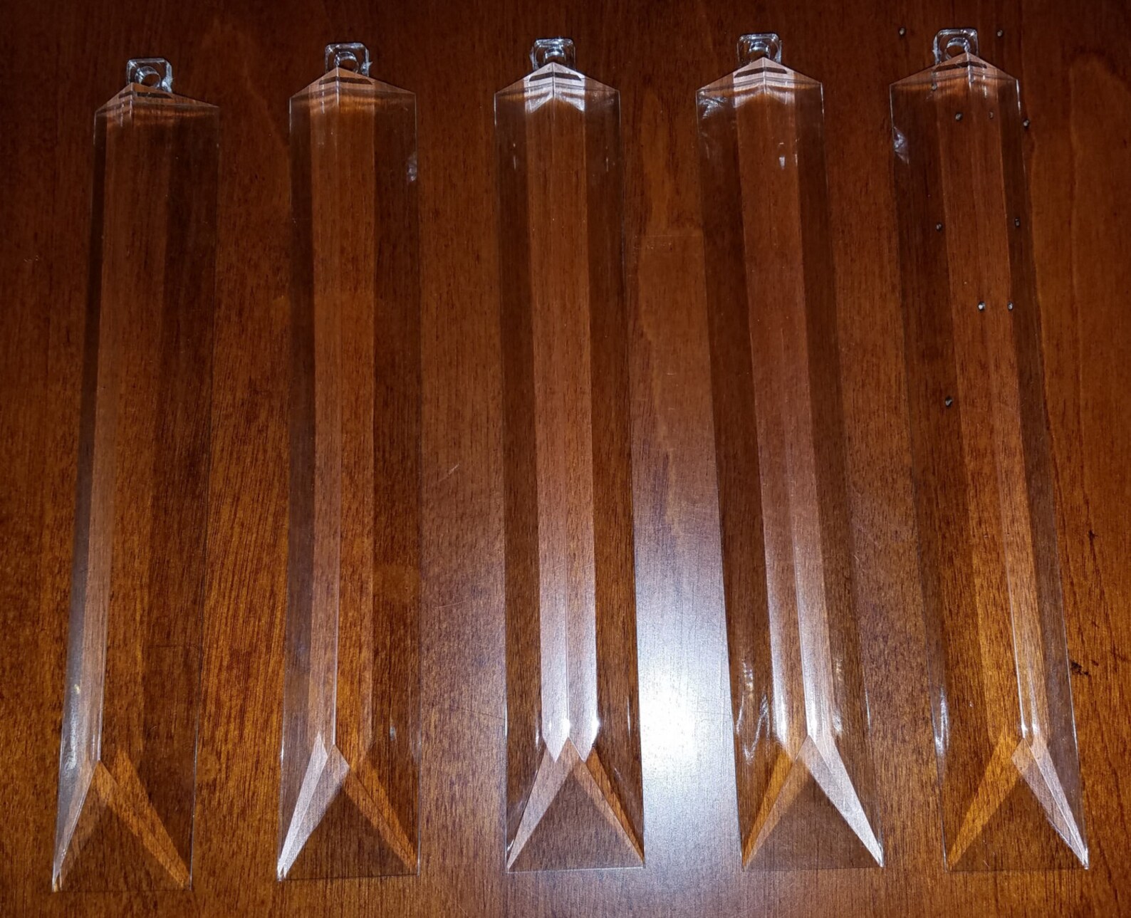 5 Vintage Acrylic Chandelier Lucite Prisms 8 L 3 Sided Etsy