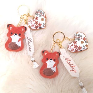 Porte clé renard personnalisé