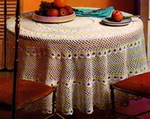 VICTORIAN SCENE circular tablecloth white cotton Vintage Pattern PDF Instant Digital Download white cotton